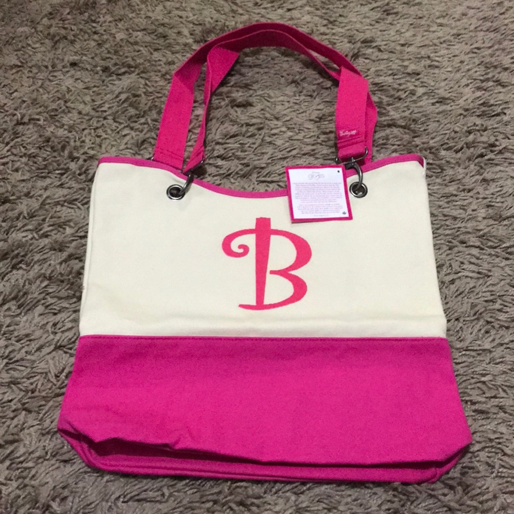 NWT Thirty One Canvas Crew Carry All Natural/Pink
